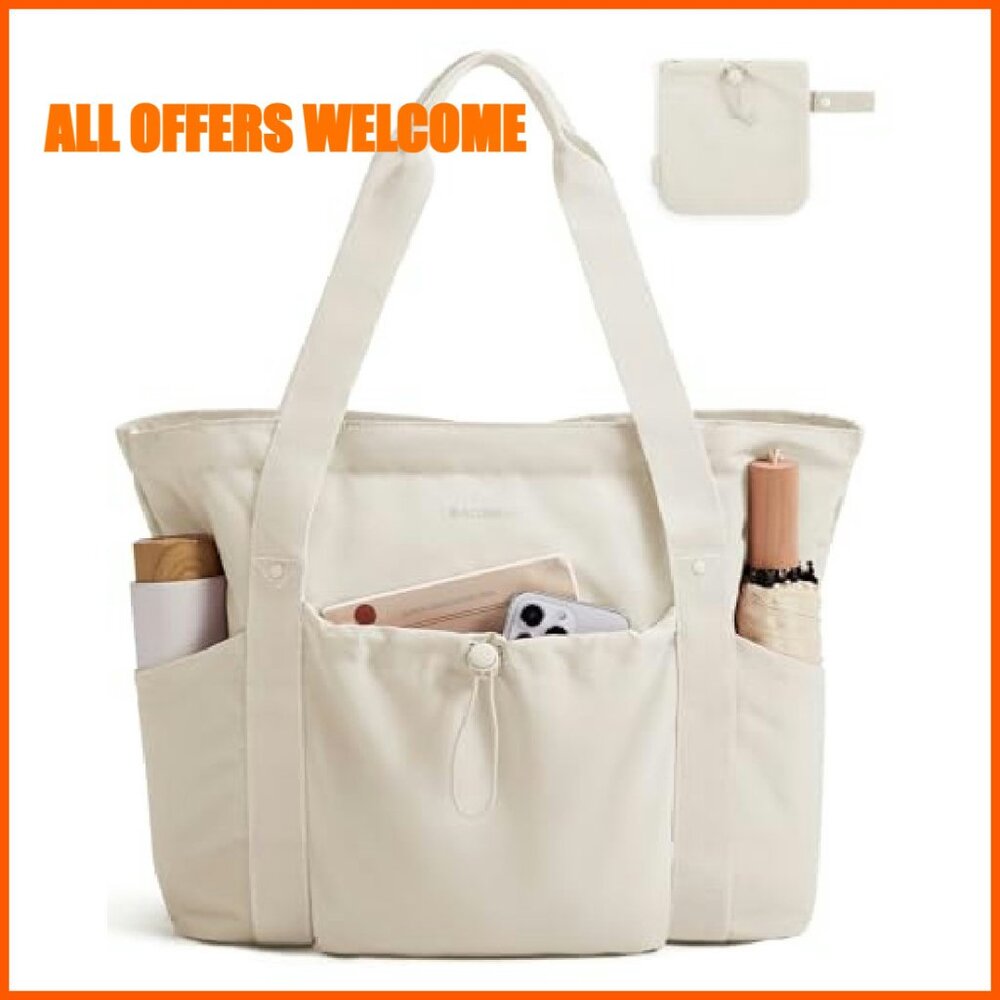 Foldable Tote Bag with Drawstring, Large Capacity… - image 2
